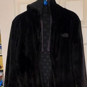 Womans Northface reversible black zip up hooded sweatshirt size L